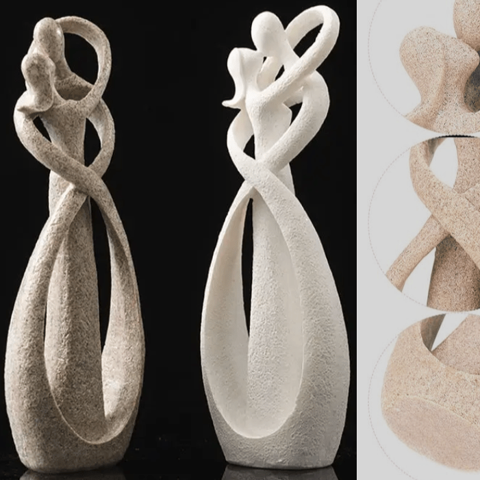Abstrakte Liebesskulptur aus Resin – Elegante Dekofigur