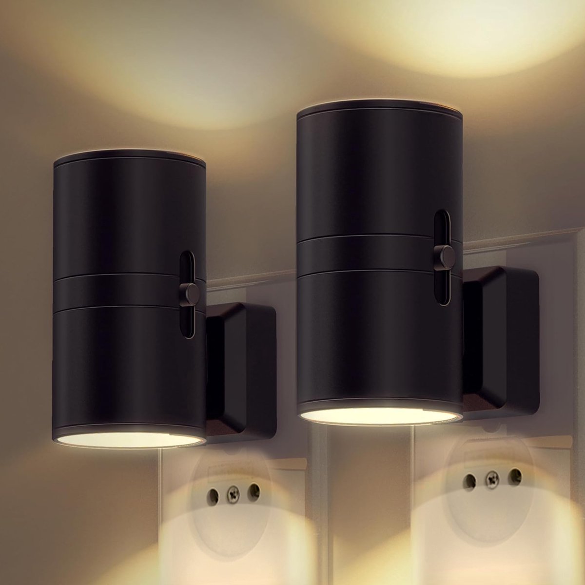 Dimmable LED plug-in wall light with dusk sensor – 10W
