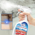 Anti-Schimmel Spray bottle being used on moldy wall surface