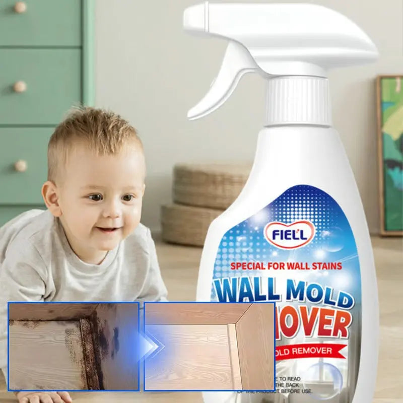 Wall Mold Remover spray bottle in baby-safe home environment