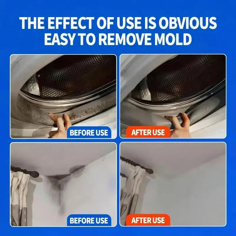 Before after comparison showing Anti-Schimmel Spray effectiveness on mold
