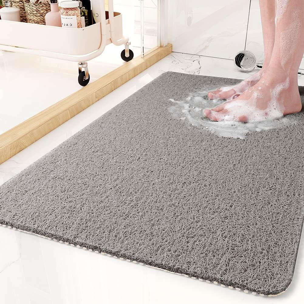 Non-slip shower mat with drainage system for safe showering