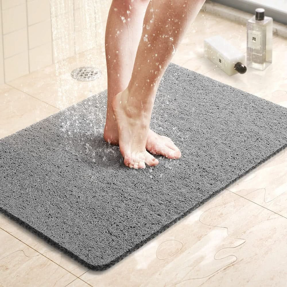 Non-slip shower mat with drainage system for safe showering
