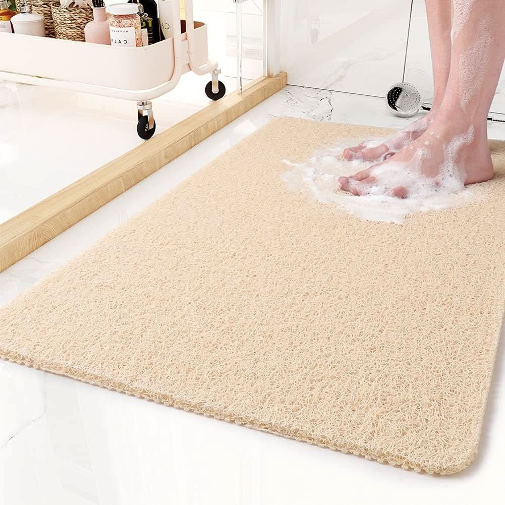 Non-slip shower mat with drainage system for safe showering
