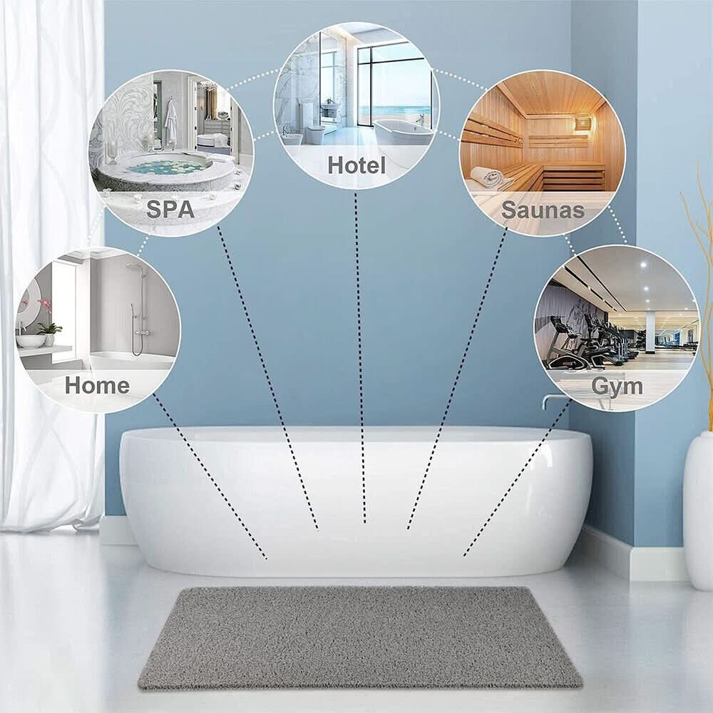 Non-slip shower mat with drainage system for safe showering