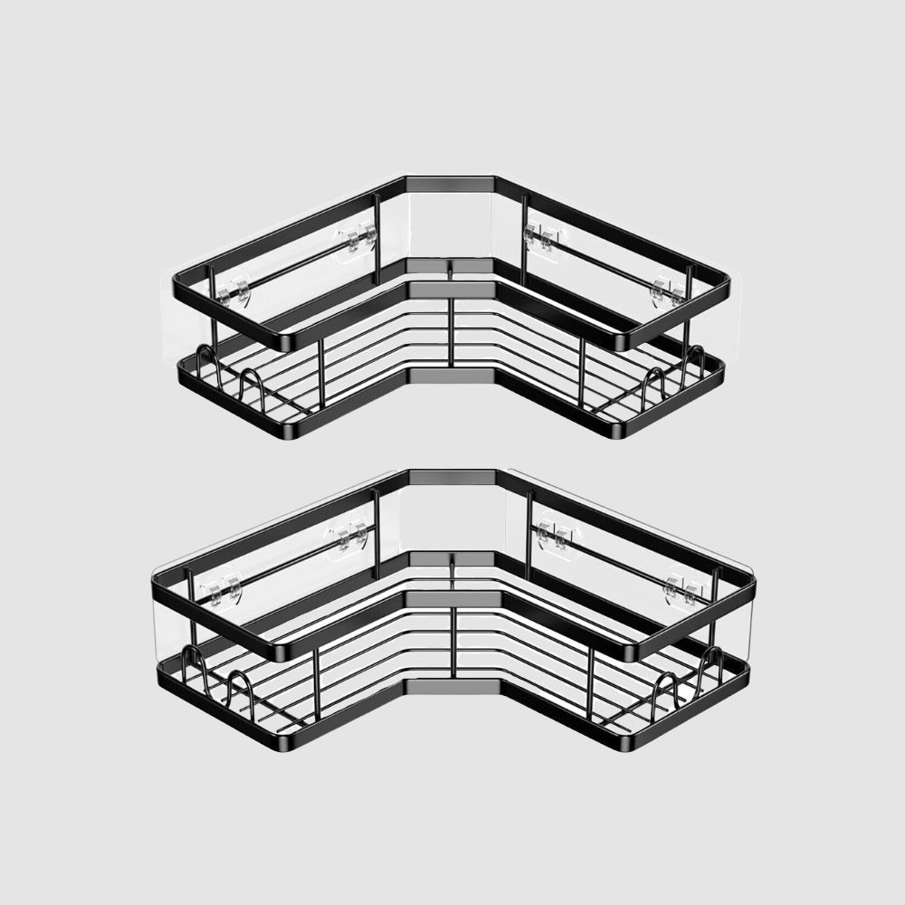 Wall shelves with a curved design for the bathroom, set of 2