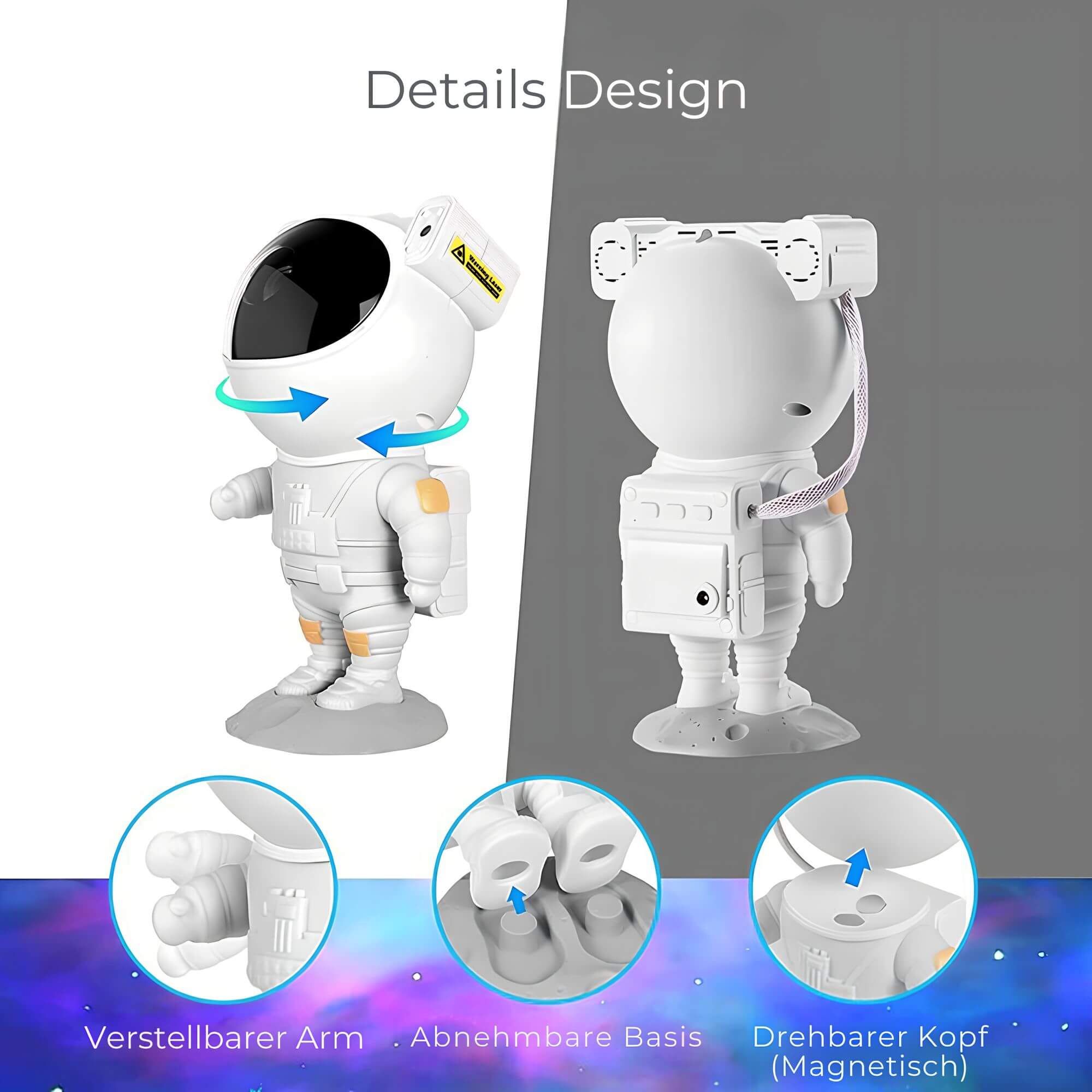 Sternenhimmel LED Projektor Astronaut für Zimmerdecke und Wände