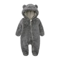 Baby snowsuit with hood and bear ears – warm and cozy for winter