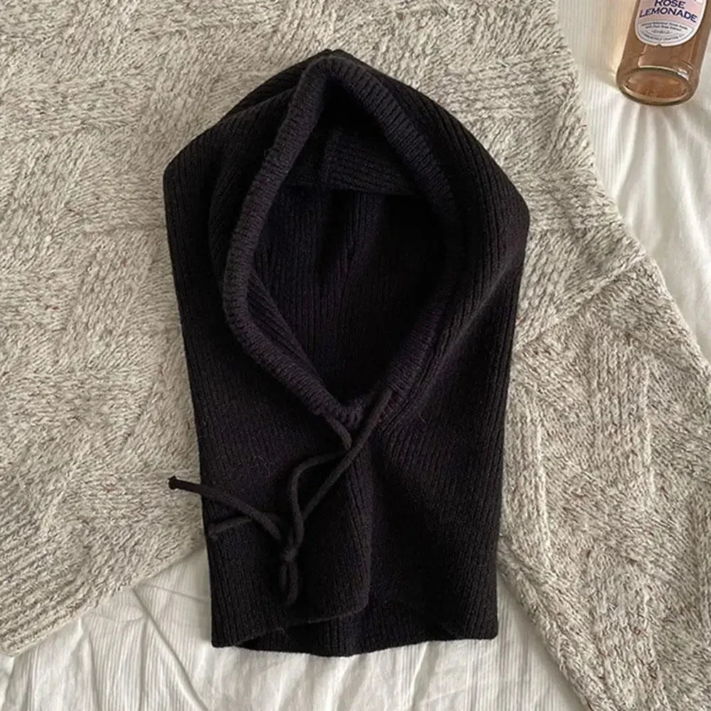 Kaschmir Balaklava Mütze mit verstellbarem Kordelzug