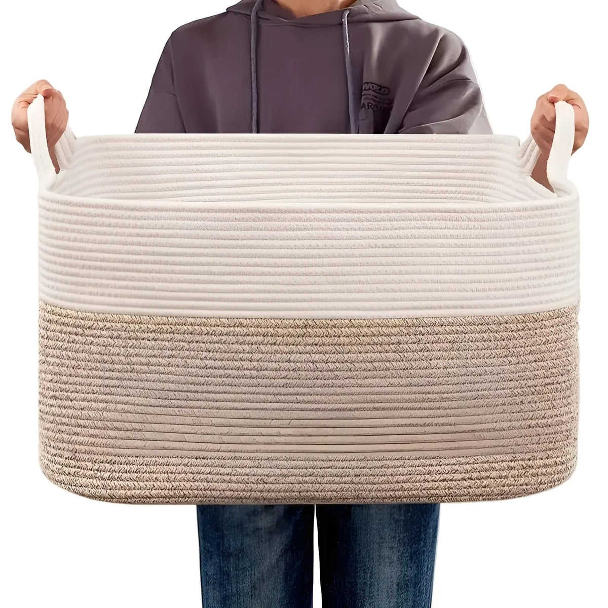 Baumwollseil-Korb – Gewebte Aufbewahrung mit bequemen Griffen product image 2