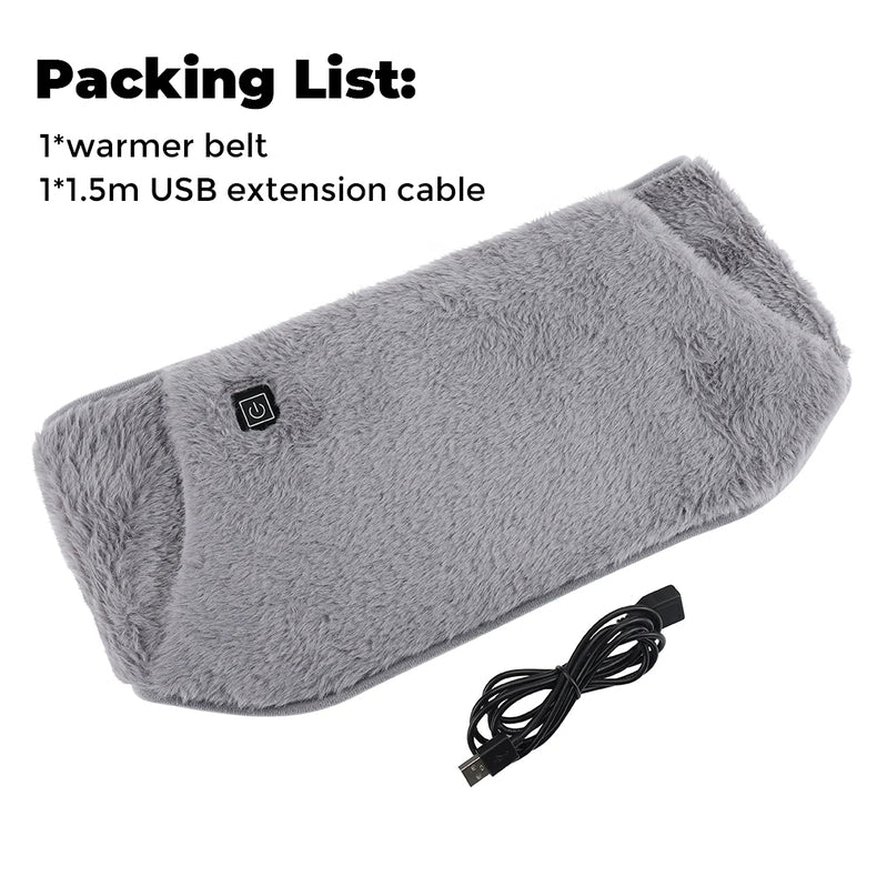 Heated waist belt with 3 heat settings and crystal velour