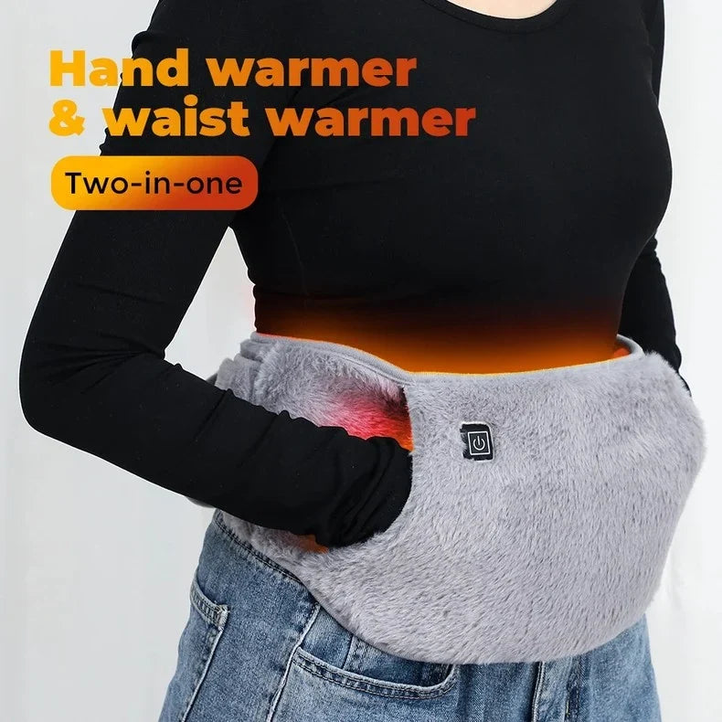 Heated waist belt with 3 heat settings and crystal velour