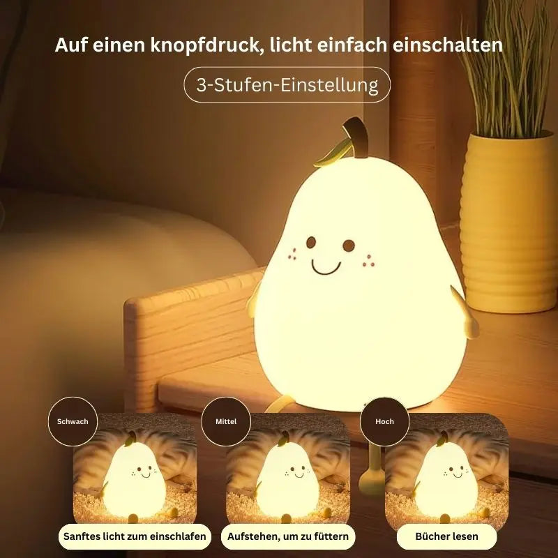Silikon Nachtlicht Birne für Kinder – 7 Farben, USB aufladbar