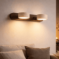 LED travertine wall light with wood - architectural design