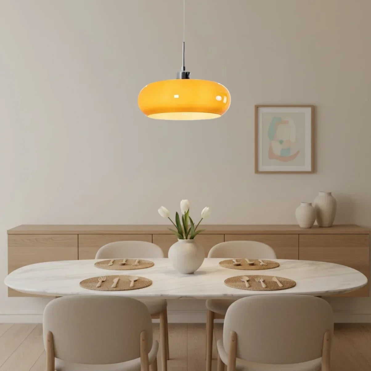Glas-Pendelleuchte im Nordic Bauhaus Stil für jeden Raum