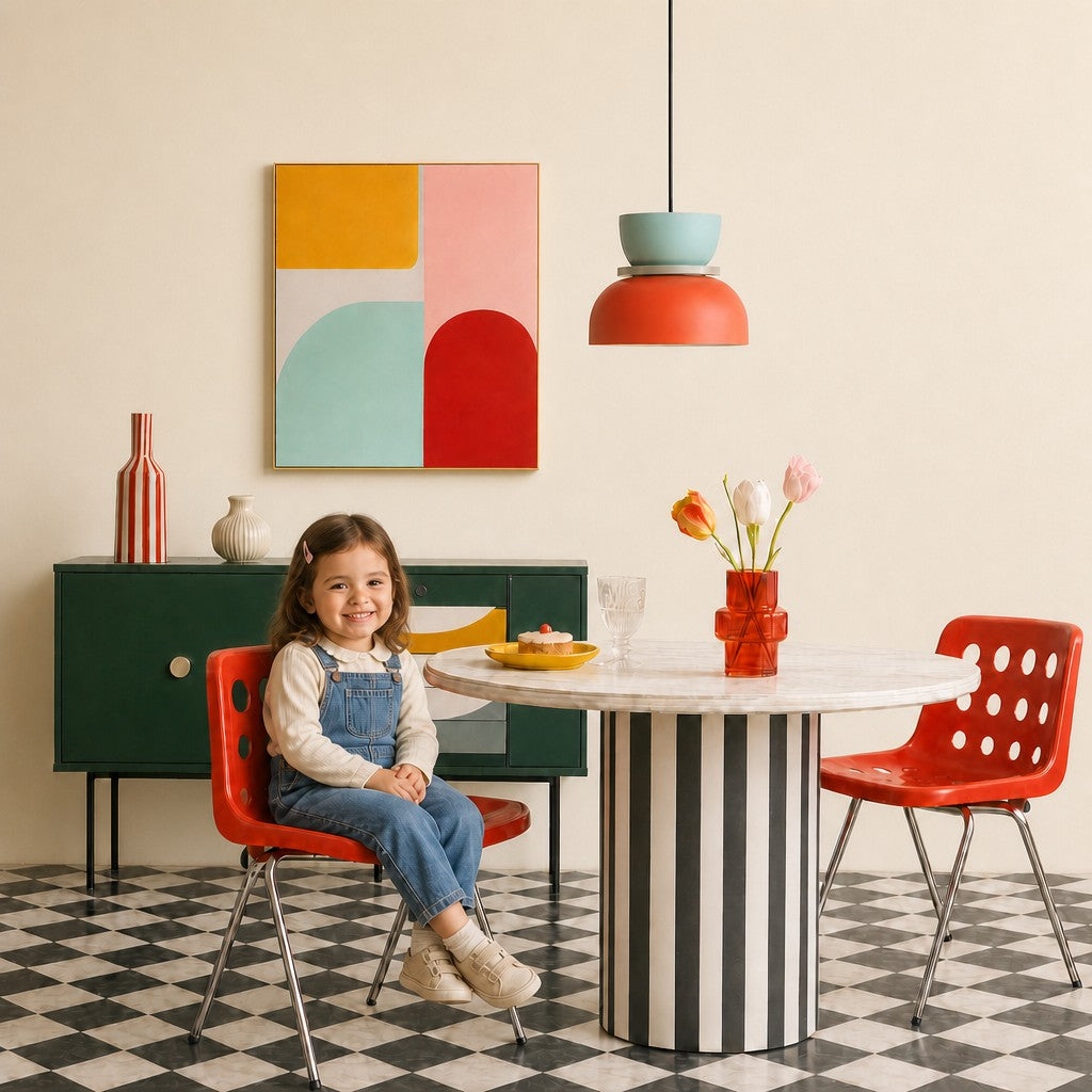 Nordische Pendelleuchte mit Farbblock-Design für moderne Räume