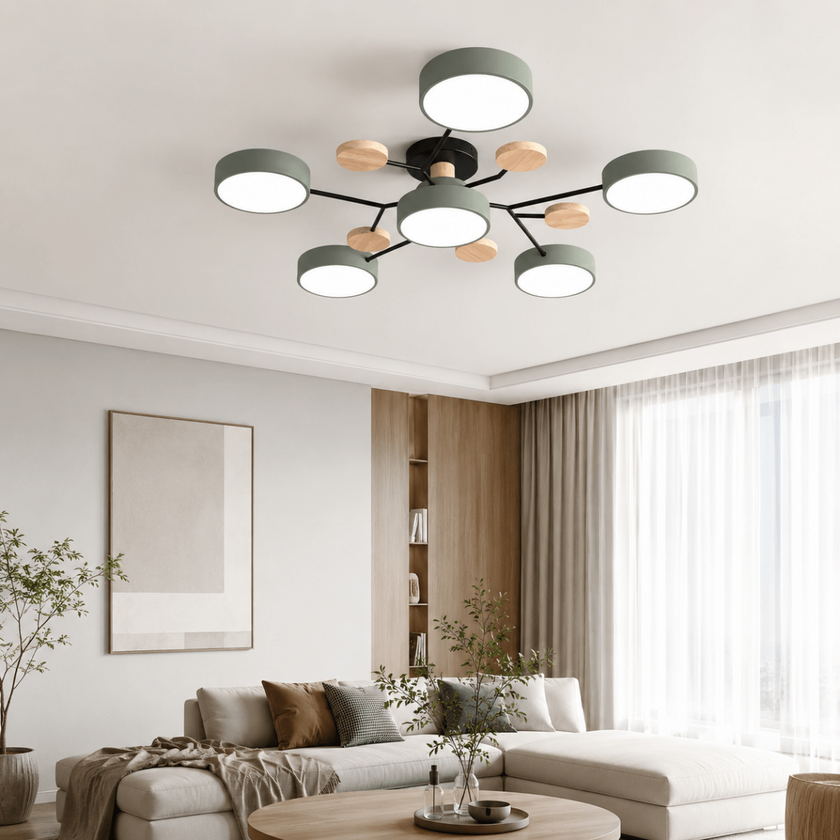 Round LED ceiling light, minimalist, for living rooms and bedrooms