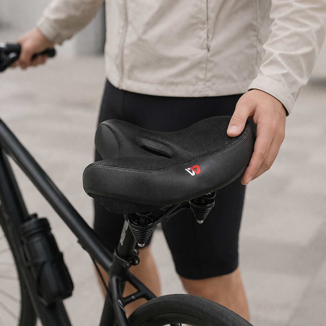 Fahrradsattel Extra Breit Ergonomisch mit Stoßdämpfung