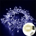 Cluster LED-Lichterkette Silberdraht warmweiß kaltweiß IP44 wasserdicht