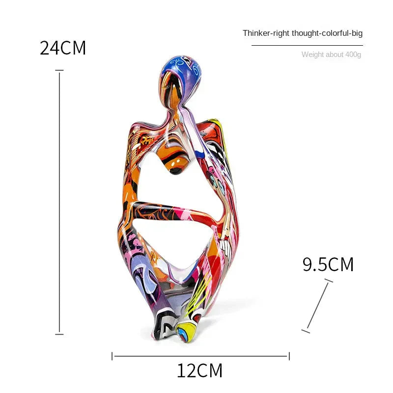 Abstrakte Denker Skulptur in multicolored glass with dimension measurements 24cm tall