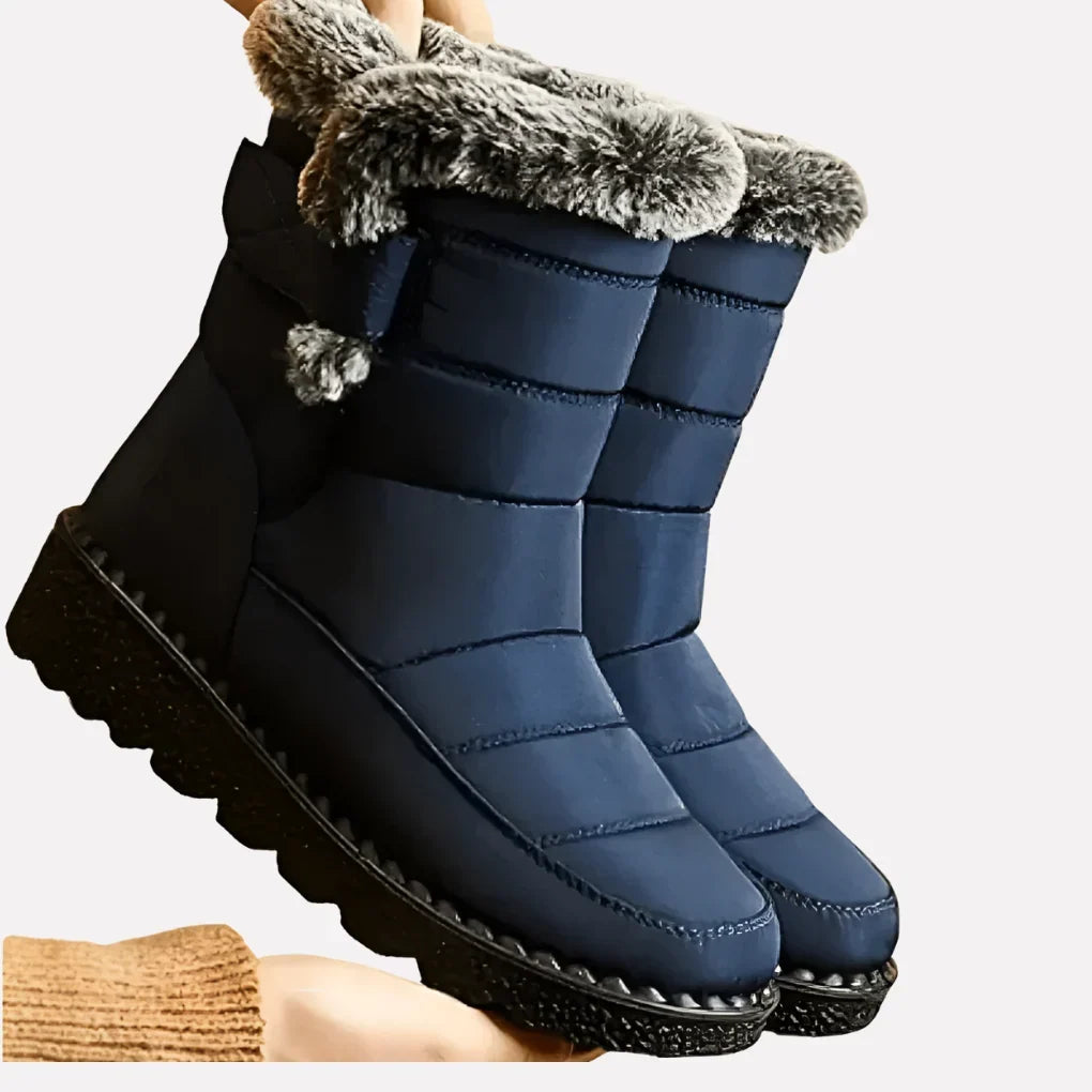 Waterproof insulated winter boots with non-slip soles