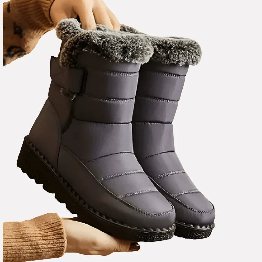 Waterproof insulated winter boots with non-slip soles