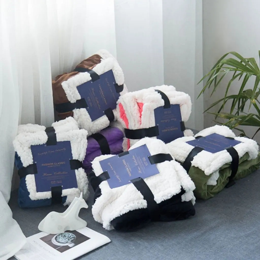 Double-layer cashmere blanket with plush lining – 4 sizes
