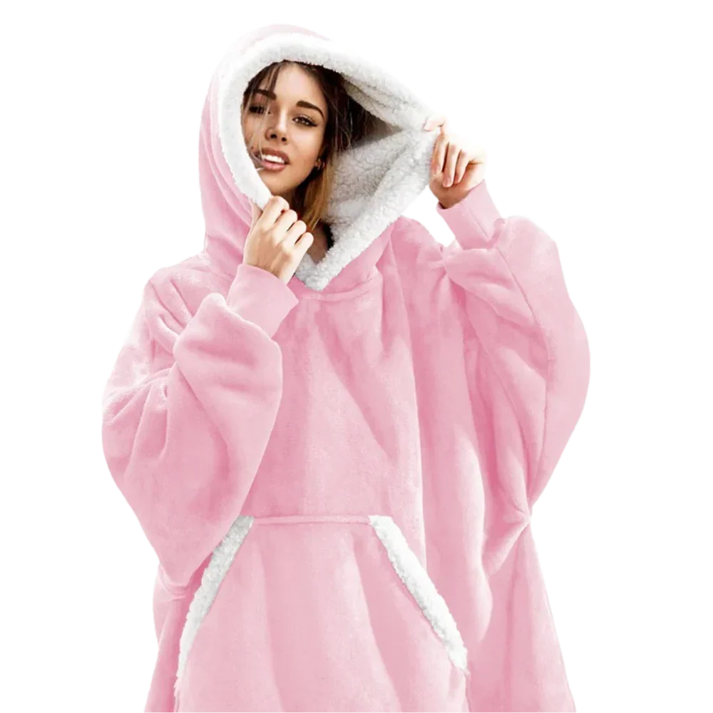 Hoodie mit Sherpa und Flanell – Einheitsgröße für Damen und Herren