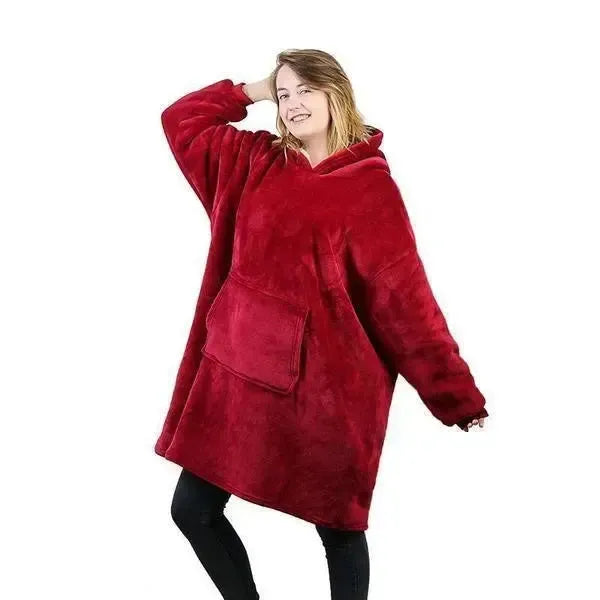 Decken-Hoodie mit Fleece-Futter, Kapuze und Fronttasche