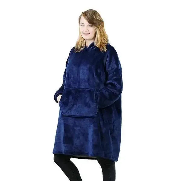 Decken-Hoodie mit Fleece-Futter, Kapuze und Fronttasche