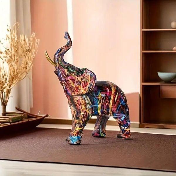 Dekorative Skulptur aus Resin mit farbiger Oberflächenstruktur