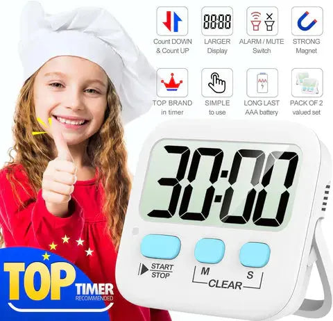 Digitaler Küchentimer 2er-Set – Großes Display & Magnetrückseite product image 4