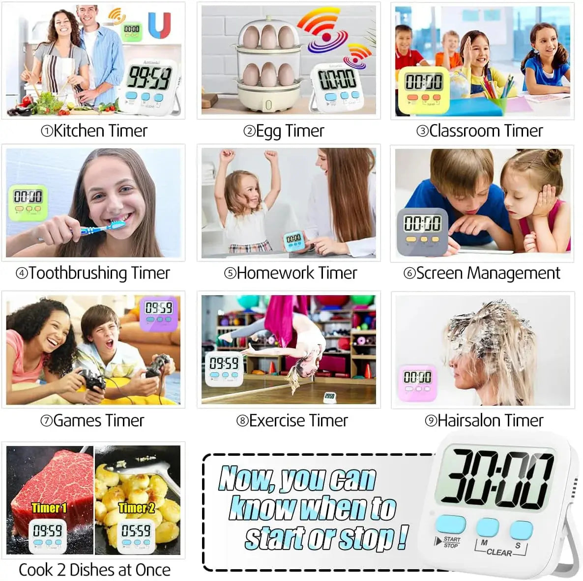 Digitaler Küchentimer 2er-Set – Großes Display & Magnetrückseite product image 8