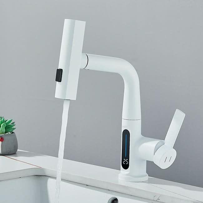 Digitaler Waschtischhahn mit Temperaturanzeige – modern und tropffrei