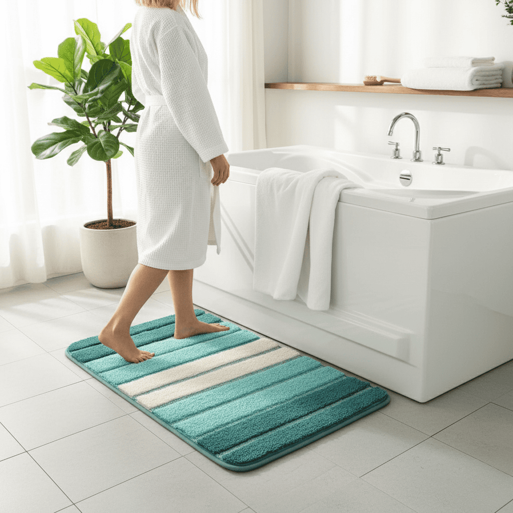 Ultra-soft microfiber bath mat - non-slip & absorbent