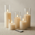 Flammenlose LED Kerzen Set mit Timer – 9 Stumpenkerzen