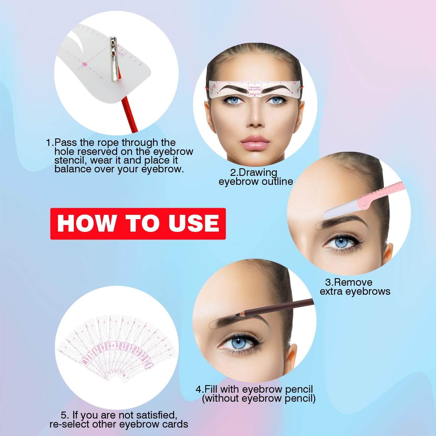 How to use Augenbrauen Schablonen Set wiederverwendbar instruction guide with steps