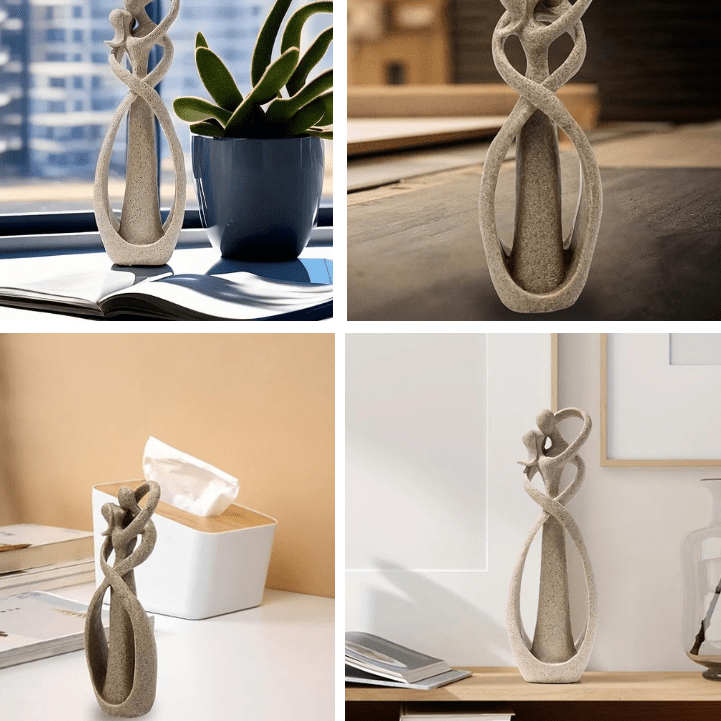 Abstract resin love sculpture - elegant decorative figurine