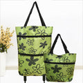 Foldable shopping bag with wheels - 2-in-1 tote bag and trolley