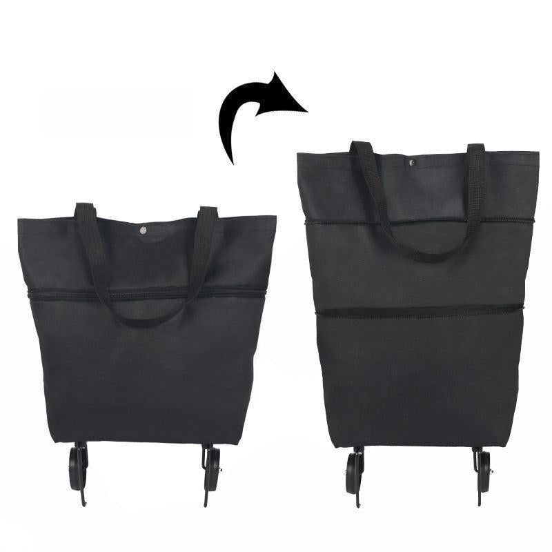 Faltbare Einkaufstasche mit Rollen – 2-in-1 Tragetasche und Trolley