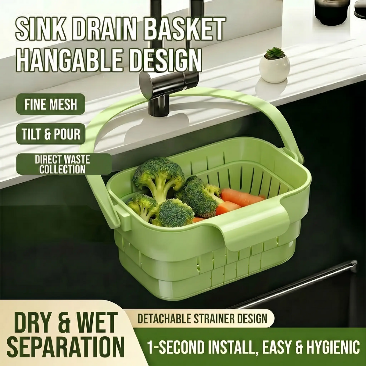 Foldable Hanging Dish Drainer – Space-Saving & Removable