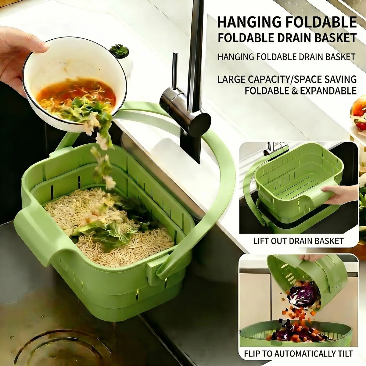 Foldable Hanging Dish Drainer – Space-Saving & Removable