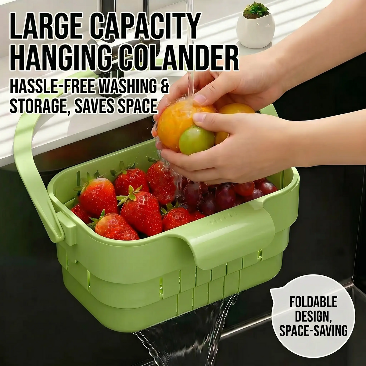 Foldable Hanging Dish Drainer – Space-Saving & Removable