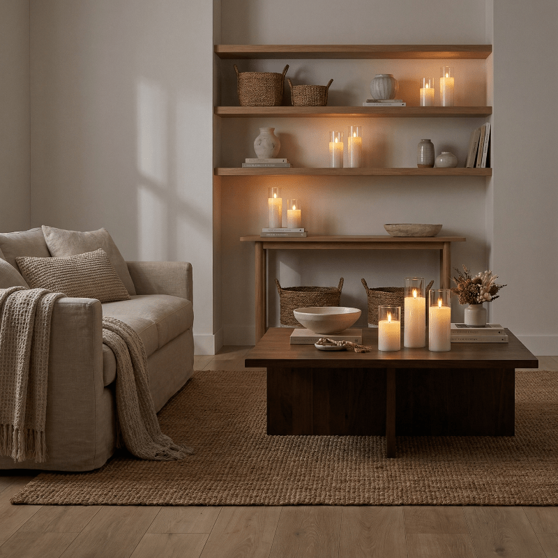 Flammenlose LED Kerzen Set mit Timer – 9 Stumpenkerzen