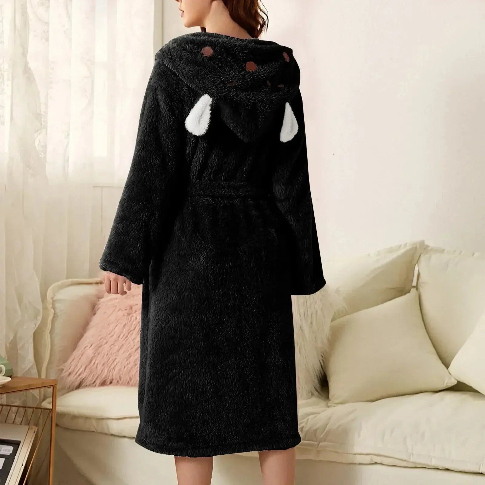 Flanell-Bademantel mit Kapuze und Hasenohren product image 7