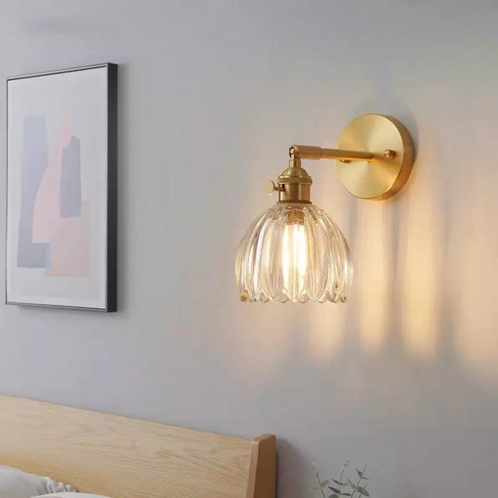 Lotus Glas Wandleuchte – dekoratives Wandlicht im Blütendesign