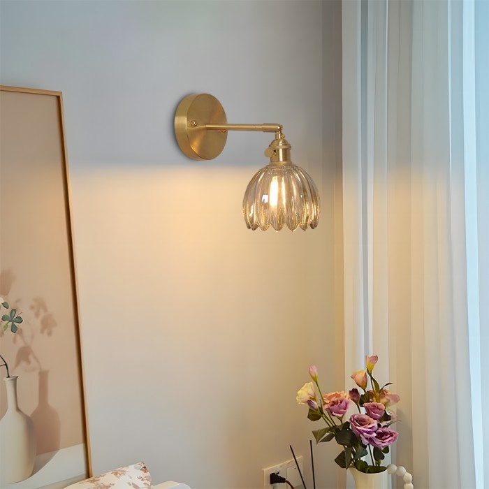 Lotus Glas Wandleuchte – dekoratives Wandlicht im Blütendesign