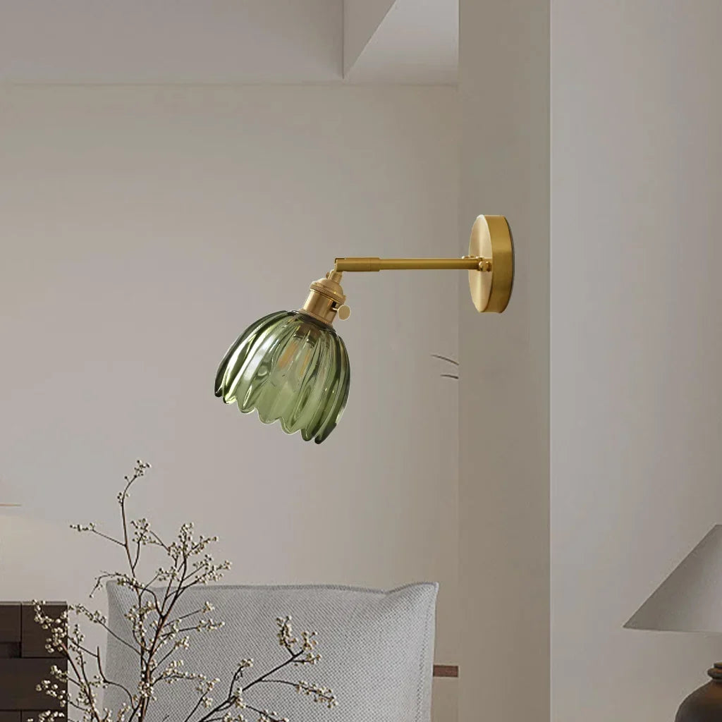 Lotus Glas Wandleuchte – dekoratives Wandlicht im Blütendesign