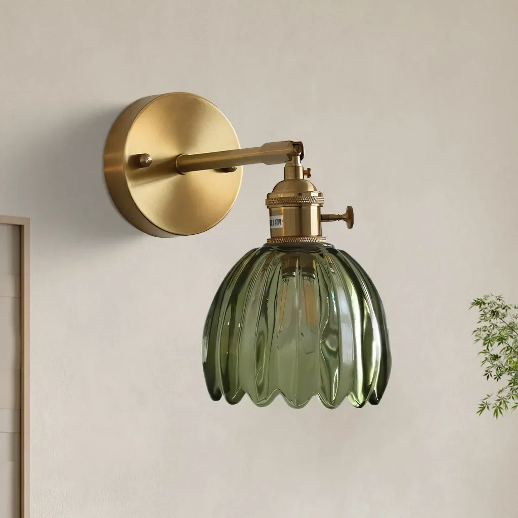 Lotus Glas Wandleuchte – dekoratives Wandlicht im Blütendesign