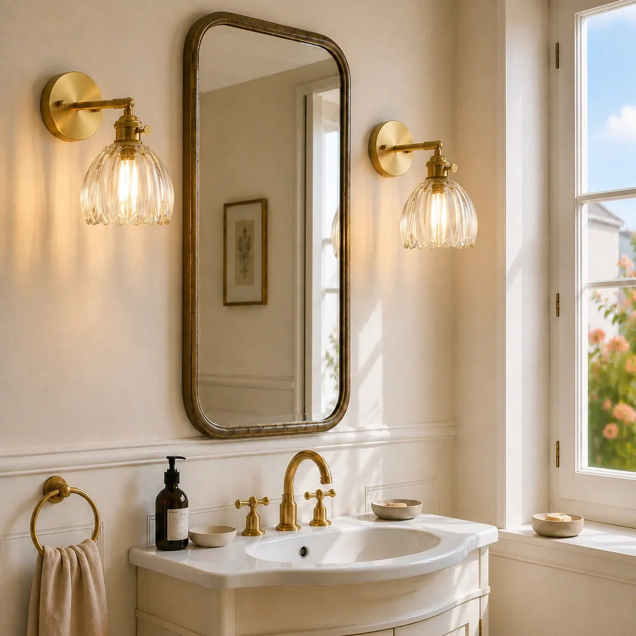 Lotus Glas Wandleuchte – dekoratives Wandlicht im Blütendesign